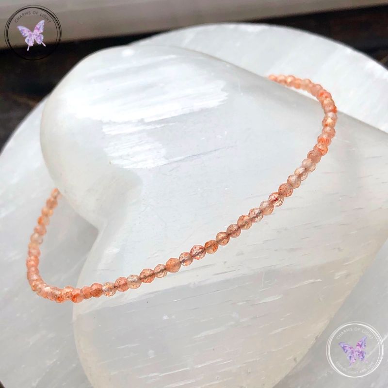 Sunstone Micro Faceted Beaded Bracelet